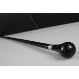 Late 19th / Early 20th century Ebonised Sword Walking Stick, the engraved blade marked Solingen,
