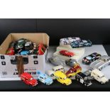 A collection of mainly die cast model vehicles to include Saico and Burago examples.