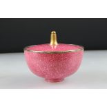 Royal Doulton ' Shagreen ' Lidded Bowl with Silver Hallmarked Rim (London 1924), 14cm diameter