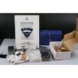 Collection of Swarovski Mirrored Stands including Boxed Crystal Home Display and various metal