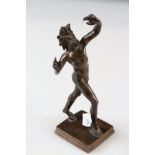 A Grand Tour style bronze figure modelled as a "The Dancing Faun of Pompeii", early 20th century,