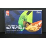 The Official Royal Air Force Centenary gold plated ingot collection, a collection of eight gold