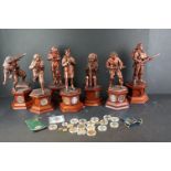 A collection of Danbury Mint resin figure coin collectors sets. (A/F)