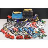 Around 30 Scalextric slot cars to include F1 & Sport examples, circa 1980s onwards plus 6 x empty