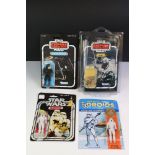 Star Wars - Four custom/repro carded figures to include Tie Fighter Pilot, Stormtrooper, The