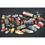 Quantity of play worn mid 20th C onwards diecast models featuring Corgi & Dinky