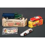 Boxed Dinky 114 Triumph Spitfire diecast model in red with driver (paint chips, box squash) plus a