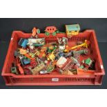 Collection of play worn mid 20th C farming diecast models and figures to include Britains,