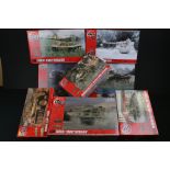 Nine Boxed & unbuilt Airfix 1:35 plastic tank model kits to include A1370 M3 Grant, A1363 Tiger I '