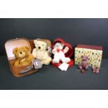 Four boxed Steiff Teddy Bears to include Hannes im Koffer EAN111952, Charlie Schlenker EAN012938,