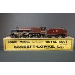 Boxed Bassett Lowke O gauge LMS Royal Scot 4-6-0 Locomotive no 6100 with tender, in maroon, loco