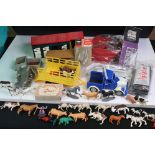 Quantity of mixed toys to include plastic figures featuring Britains, Bayko Building Set, plastic