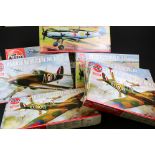 Eight Boxed & unbuilt Airfix 1:24 plastic model plane kits to include 7 x Vintage Classics kits (2 x