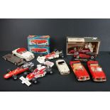 Group of play worn or 'in-parts' Schuco tinplate and plastic models to include Rollfix 1085,