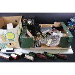 Quantity of OO gauge model railway to include 2 x Hornby locomotives, rolling stocks, trackside