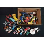 Quantity of play worn diecast models from the mid 20th C onwards to include Corgi, Dinky, Matchbox