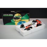Boxed Pauls Model Art MiniChamps 1/18 Ayton Senna Racing Car Collection 540891801 McLaren Honda