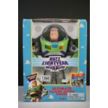 Original boxed Think Way Disney Toy Story Buzz Lightyear Ultimate Talking Action Figure appearing in