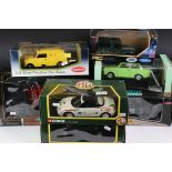 Seven boxed 1/18 / 1/24 diecast models to include 2 x Corgi MG MGF 1.8i VVC Roadster (both