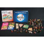 Quantity of mixed toys to include include a collection of metal Wild West figures and accessories, 2