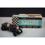 Boxed Triang Scalextric Vintage Racing Car Bentley C64 in black with driver, showing wear, gd