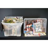 Large quantity of carded & bagged HO / OO gauge model railway accessories to include trackside &