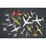 Quantity of play worn diecast model planes mainly from the mid 20th C to include Dinky, Lone Star,