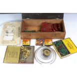 Meccano - Collection of vintage Meccano parts and accessories contained within a wooden box,