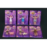 Six carded Mattel The Flintstones Bendable figures to include Fred, Wilma, Pebbles, Bamm-Bamm, Betty