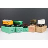 Five boxed Hornby O gauge items of rolling stock to include No 50 Salt Wagon Saxa, No 50 Side