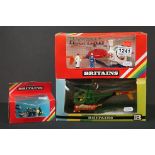 Three boxed Britains diecast & plastic models to include 9761 Military Helicopter, 7861 Hospital