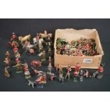 Collection of mid 20th C metal figures & accessories to include various military examples and