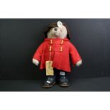 Gabrielle Paddington Bear in red coat, brown hat & black boots, with label tag