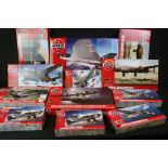 12 Boxed & unbuilt Airfix 1:72 plastic model plane kits to include A12011 Avro Vulcan (tear to box),