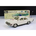 Boxed Schuco Alarm-Car 5340 Opel Admiral tin plate Police car in white, with aerial, blue light