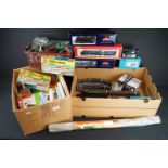 Quantity of OO gauge model railway accessories to include boxed locomotives, scenery, trackside