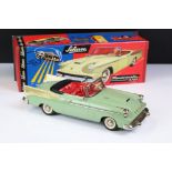 Boxed Schuco Synchromatic 5700 tin plate Packard model with pale green body and beige fins, red