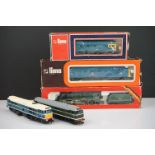 Three boxed OO gauge locomotives to include Hornby R154 SR Loco Sir Dinadan and 2 x Lima and 2