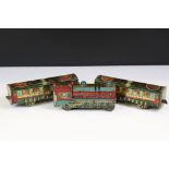 O Gauge tin plate Janta Express, Indian manufacturer comprising of clockwork -wheel Locomotive