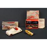 Two boxed Schuco clockwork tin plate cars to include Telesteering Car 3000 in black complete with