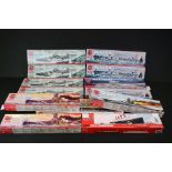 13 Boxed & unbuilt Airfix 1:600 plastic model ship kits, to include 11 x Vintage Classics (3 x