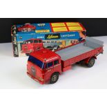 Boxed Schuco 6084 Lastomat tin plate model in red with instructions and remote control steering