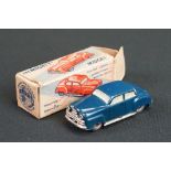 Boxed Liliput Auto The Mighty Midget tin plate model car in blue, model gd with a few scratches, box