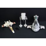 Star Wars - Three Original play worn Star Wars Vehicles to include Slave I (complete), Battle