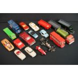 19 Play worn diecast models to include Corgi & Dinky examples featuring Corgi Vauxhall Velox,