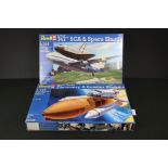 Two Boxed & unbuilt Revell 1:144 space shuttle plastic model kits to include 04863 Boeing 747