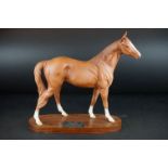 Beswick Connoisseur model of ' The Minstrel Racehorse Of The Year 1977 ' mounted on wooden base,