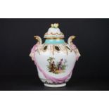 Berlin porcelain pot pourri vase and cover, with pierced decoration and moulded mask handles,