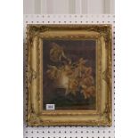 1906 oil on canvas, a still life study of jonquils in a vase, signed and dated, gilt framed