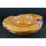 Carved wooden bowl with resin insert